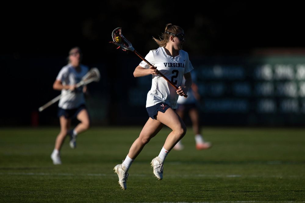 STANFORD, California - FEBRUARY 14:  Virginia Cavaliers midfield Sammy Mueller (2) during the second half against the Stanford Cardinal at Cagan Stadium on February 14, 2020 in Stanford, California. The Virginia Cavaliers defeated the Stanford Cardinal 12-11. (Photo by Jason O. Watson)