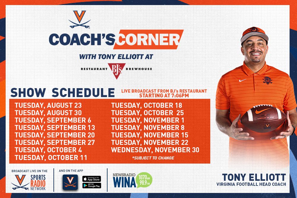Coach's Corner Schedule