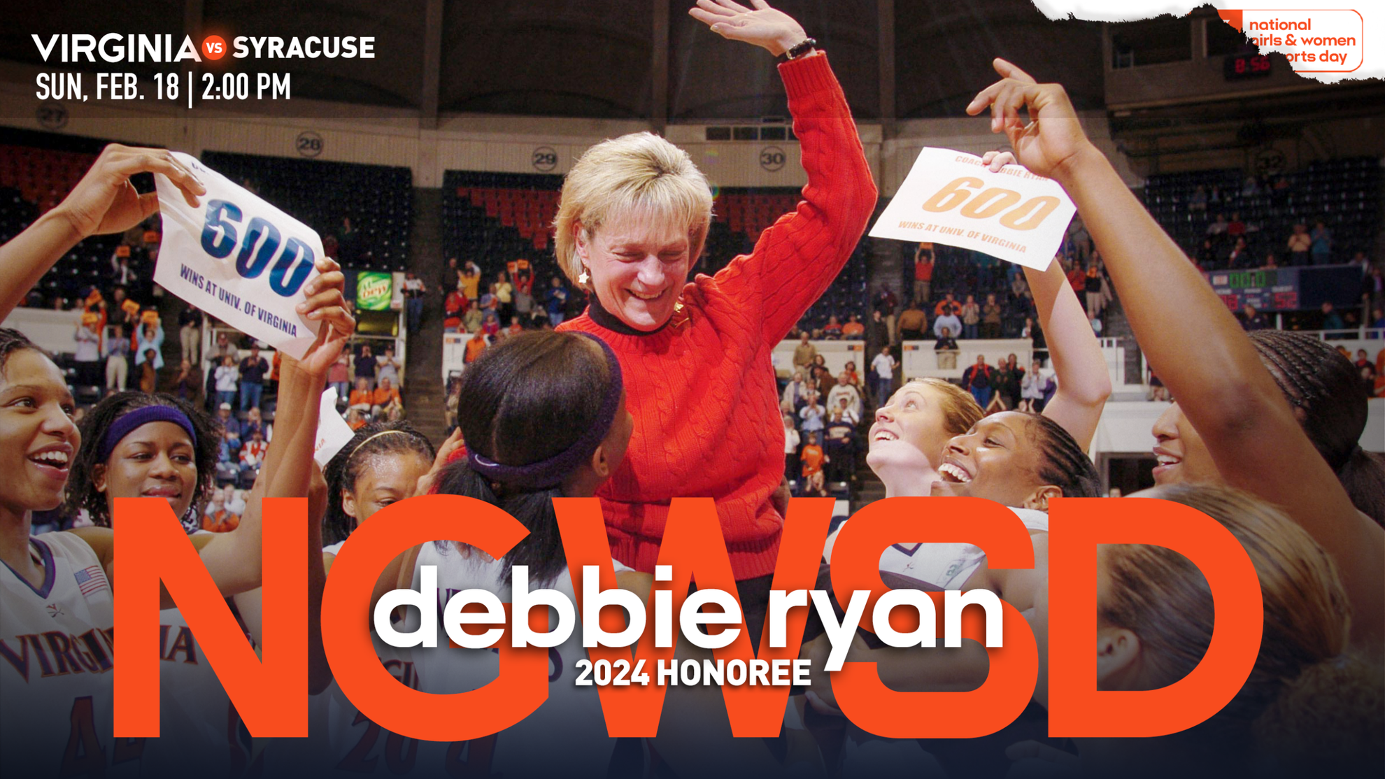 Virginia to Honor Debbie Ryan for National Girls and Women in Sports Day -  Virginia Cavaliers Official Athletic Site, image size:1980x1114