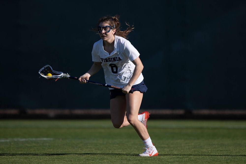 STANFORD, California - FEBRUARY 14:  Virginia Cavaliers midfield/defense Gwin Sinnott (6) during the first half against the Stanford Cardinal at Cagan Stadium on February 14, 2020 in Stanford, California. The Virginia Cavaliers defeated the Stanford Cardinal 12-11. (Photo by Jason O. Watson)